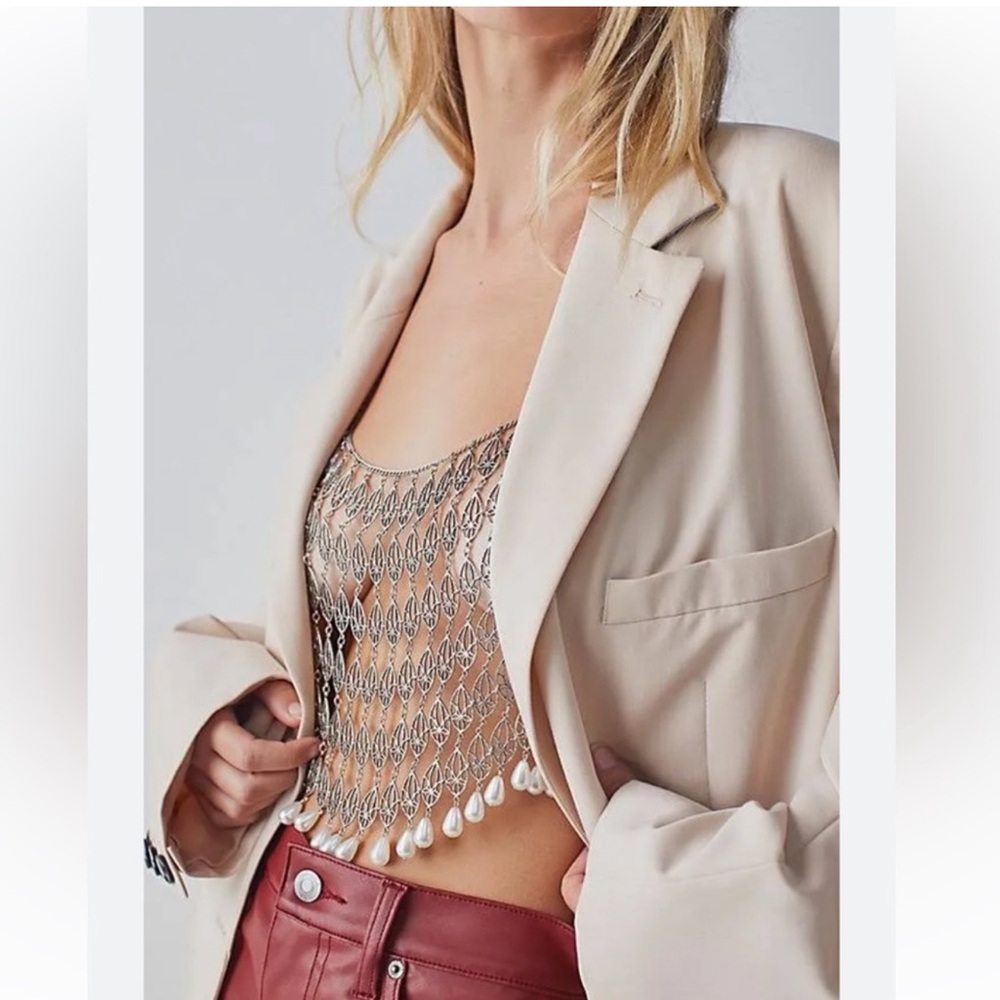 New🌟Free People- Summer Fun Black  Pearl Body Chain